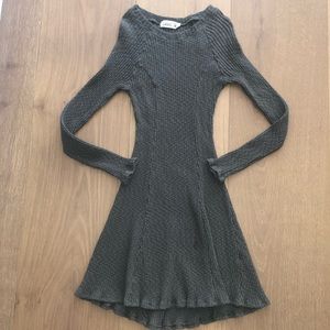 Olive green long sleeve knit dress